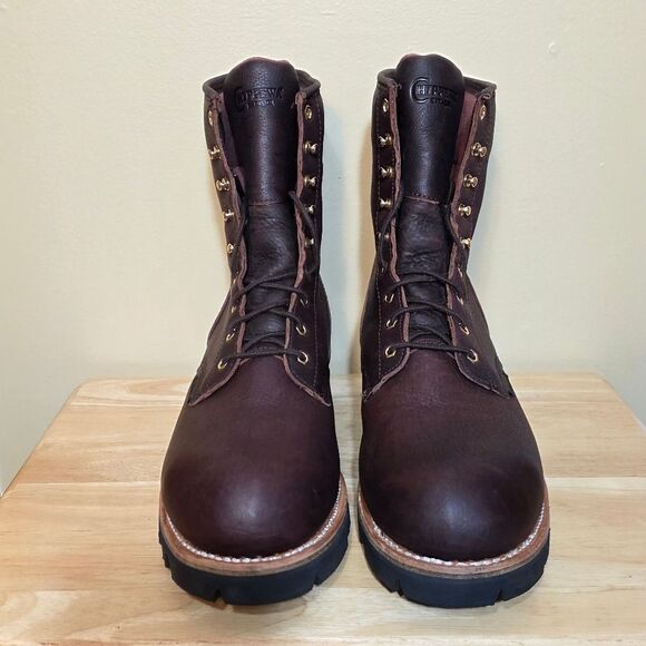 Chippewa Paladin 8" Waterproof Insulated Steel Toe Logger Boots Brown Leather 11 - Picture 2 of 7